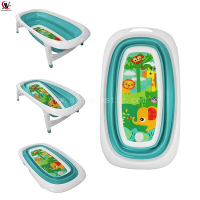 Baby Bath Time Foldable Splash Play Animals Design Transportable BathTub 69*60.5*73CM