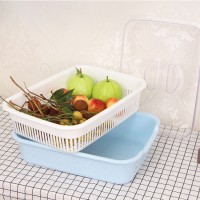 Wholesale plastic rectangular colander with base and lid